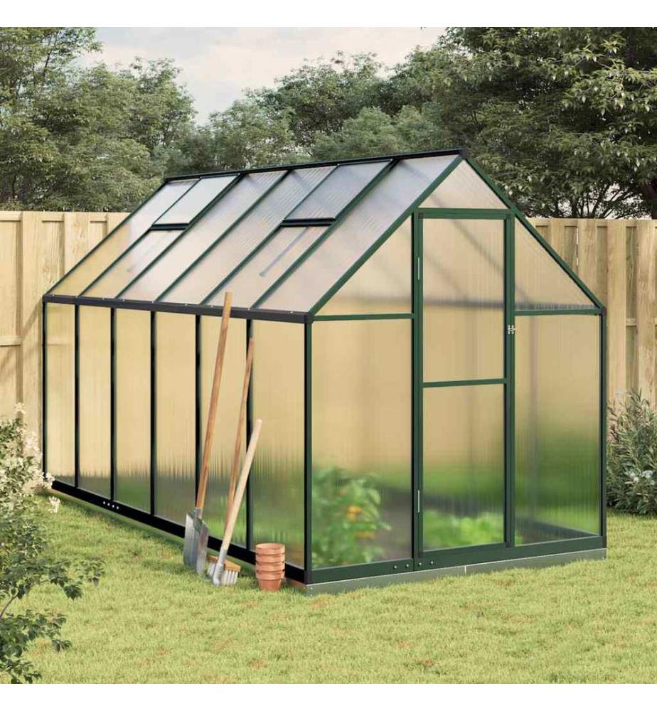 Serre avec cadre de base vert 334x169x202 cm aluminium