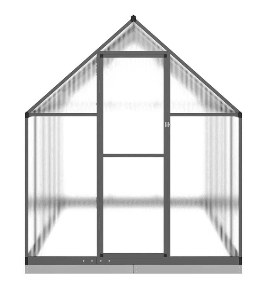 Gewächshaus mit Fundamentrahmen Anthrazit 334x169x202 cm Alu