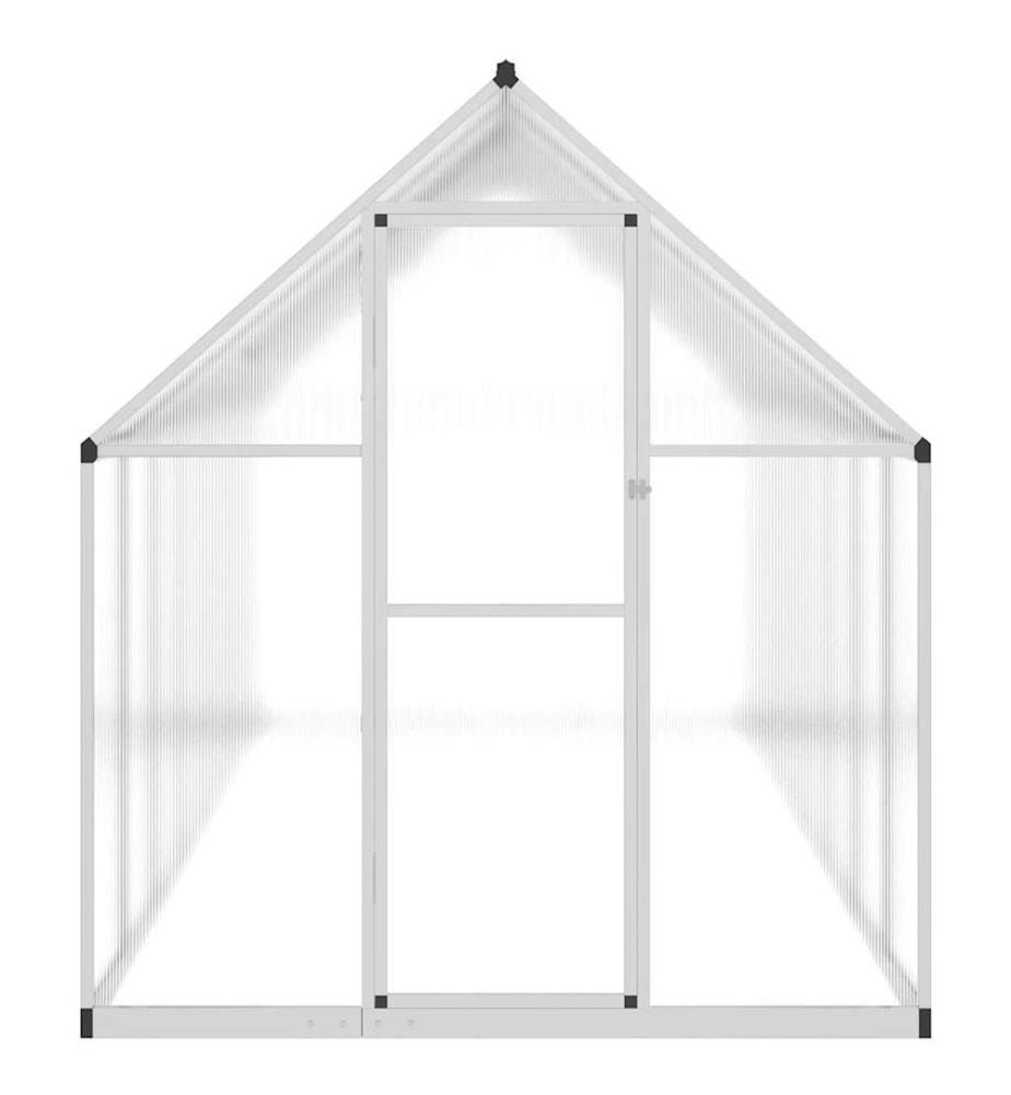 Serre avec cadre de base argenté 445x169x195 cm aluminium