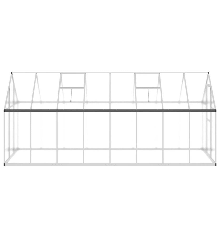 Serre avec cadre de base argenté 445x169x195 cm aluminium