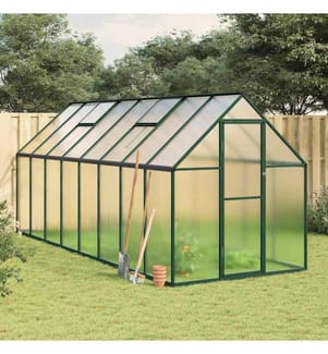 Serre avec cadre de base vert 445x169x195 cm aluminium