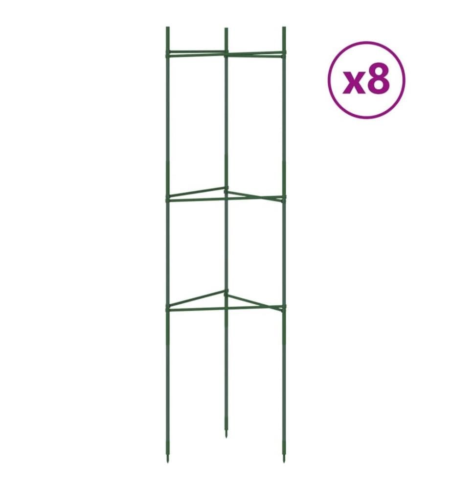 Cages à tomates 8 pcs 116 cm acier et PP
