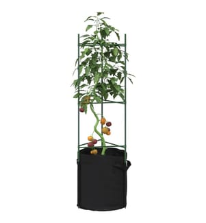 Cages à tomates avec sacs à plantes 8 pcs 116 cm acier et PP