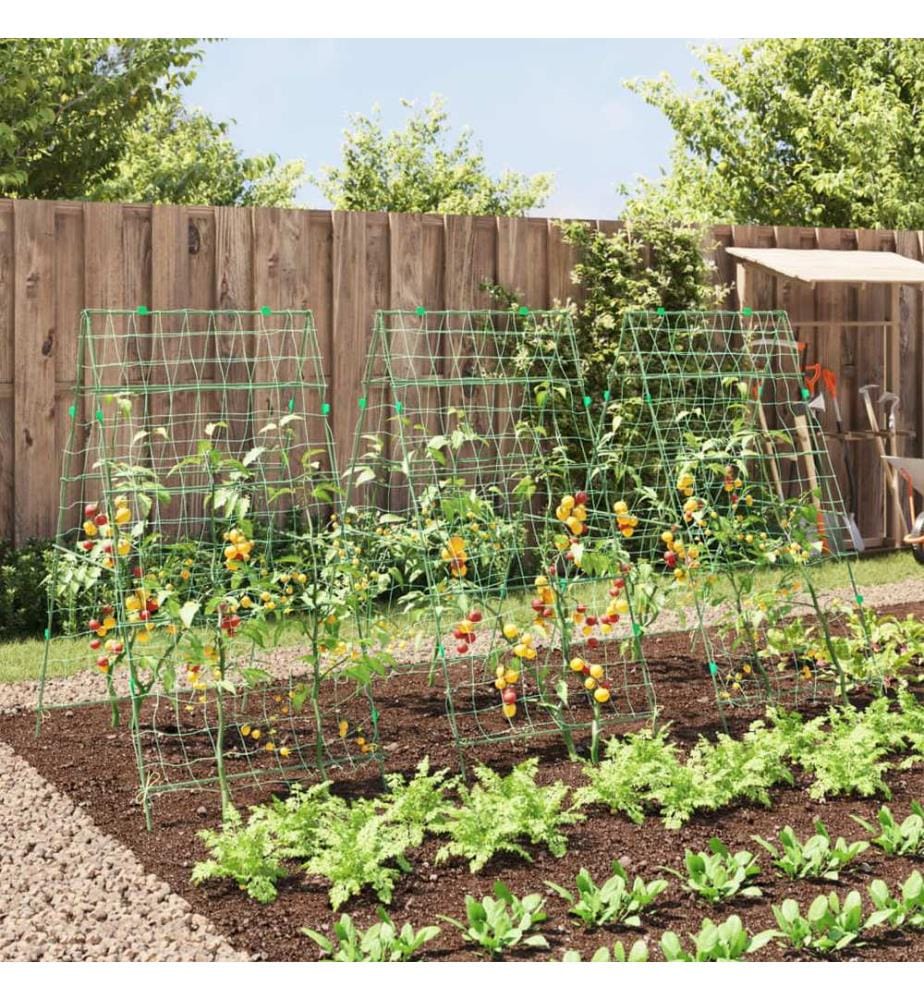 Treillis de jardin pour plantes grimpantes 3 pcs forme A acier