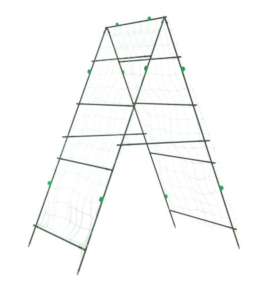 Treillis de jardin pour plantes grimpantes 3 pcs forme A acier