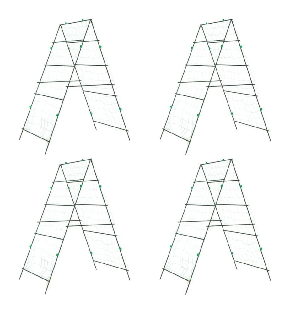 Treillis de jardin pour plantes grimpantes 4 pcs forme A acier