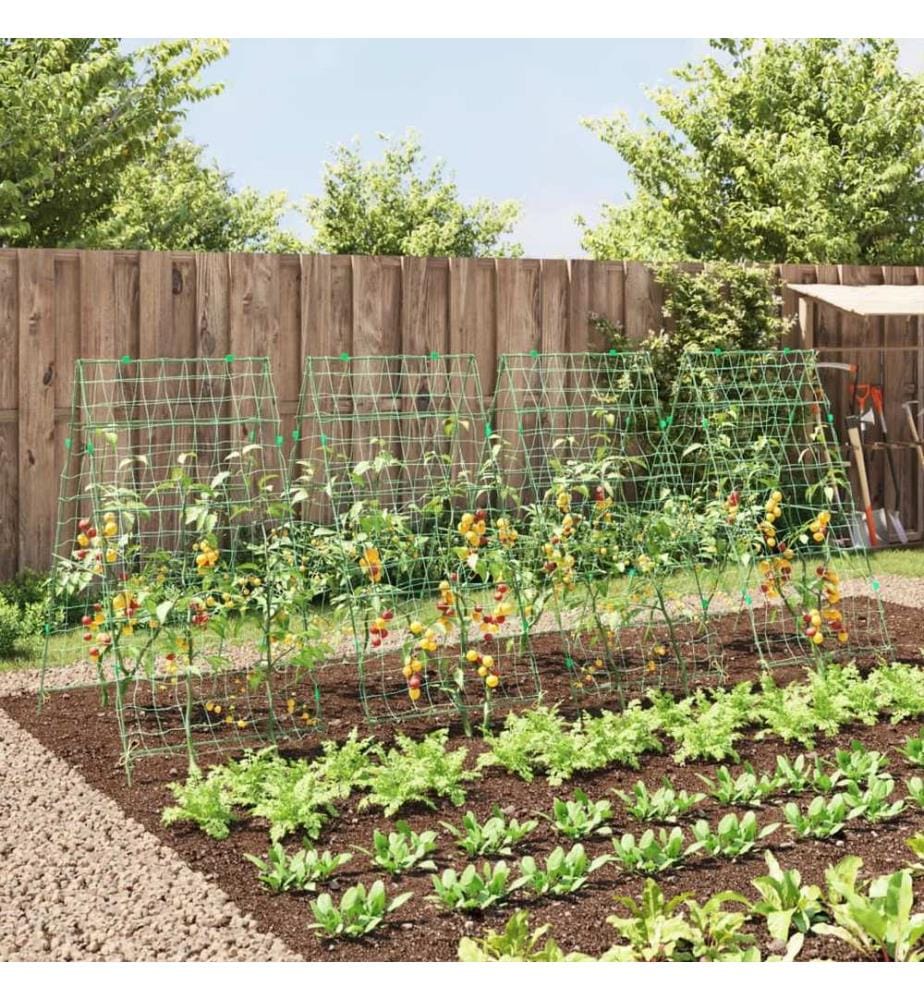 Treillis de jardin pour plantes grimpantes 4 pcs forme A acier