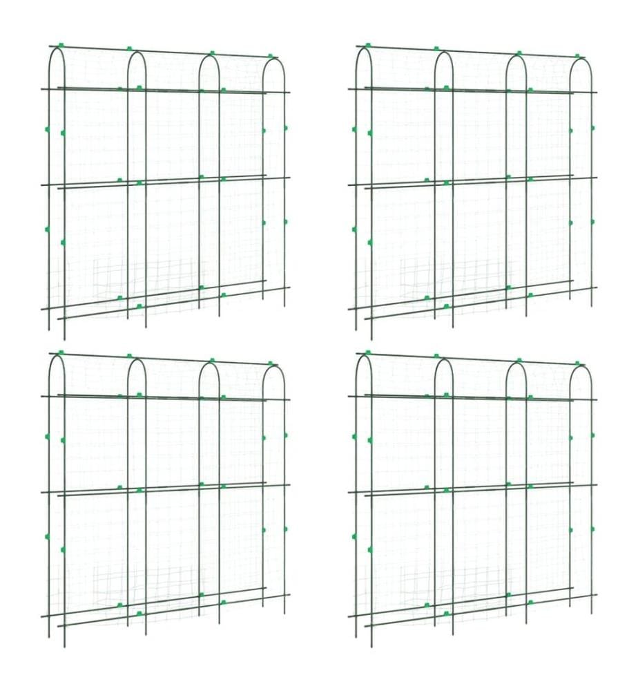 Treillis de jardin pour plantes grimpantes 4 pcs forme en U