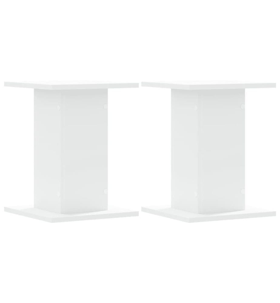 Supports pour plantes 2 pcs blanc 30x30x40 cm bois d'ingénierie