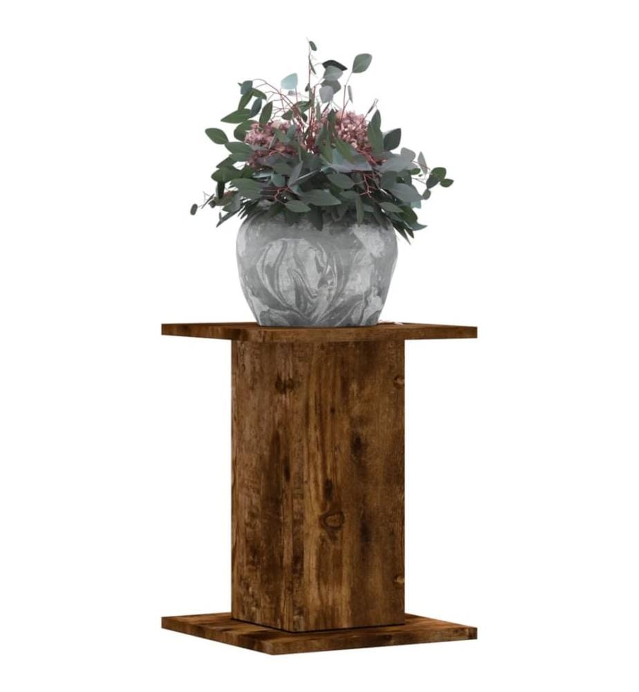 Supports pour plantes 2 pcs chêne fumé bois d'ingénierie