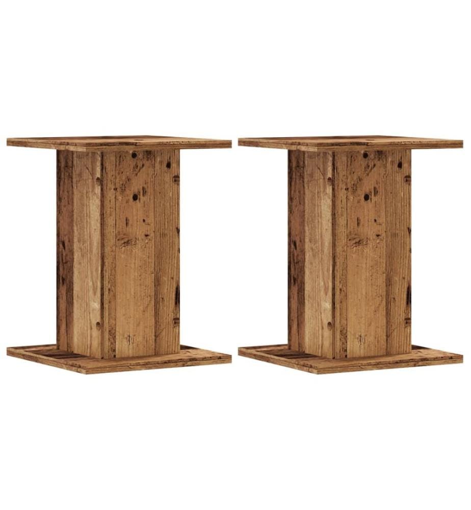 Supports pour plantes 2 pcs vieux bois bois d'ingénierie