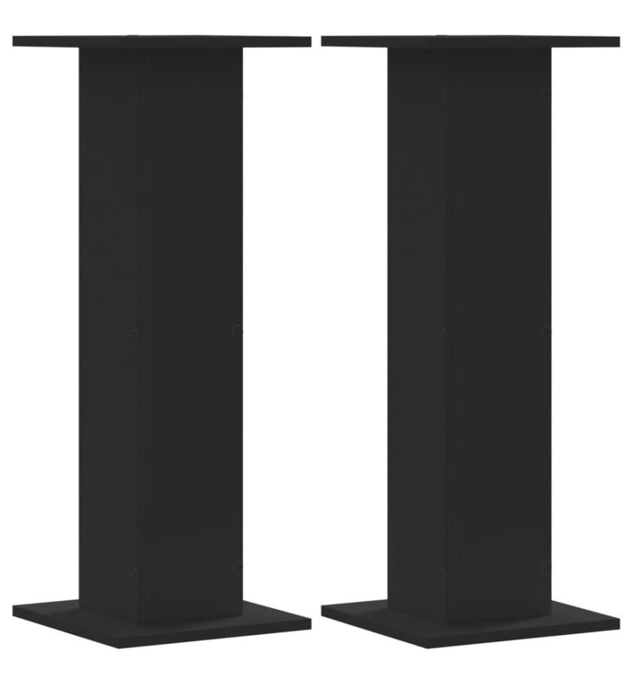 Supports pour plantes 2 pcs noir 30x30x80 cm bois d'ingénierie