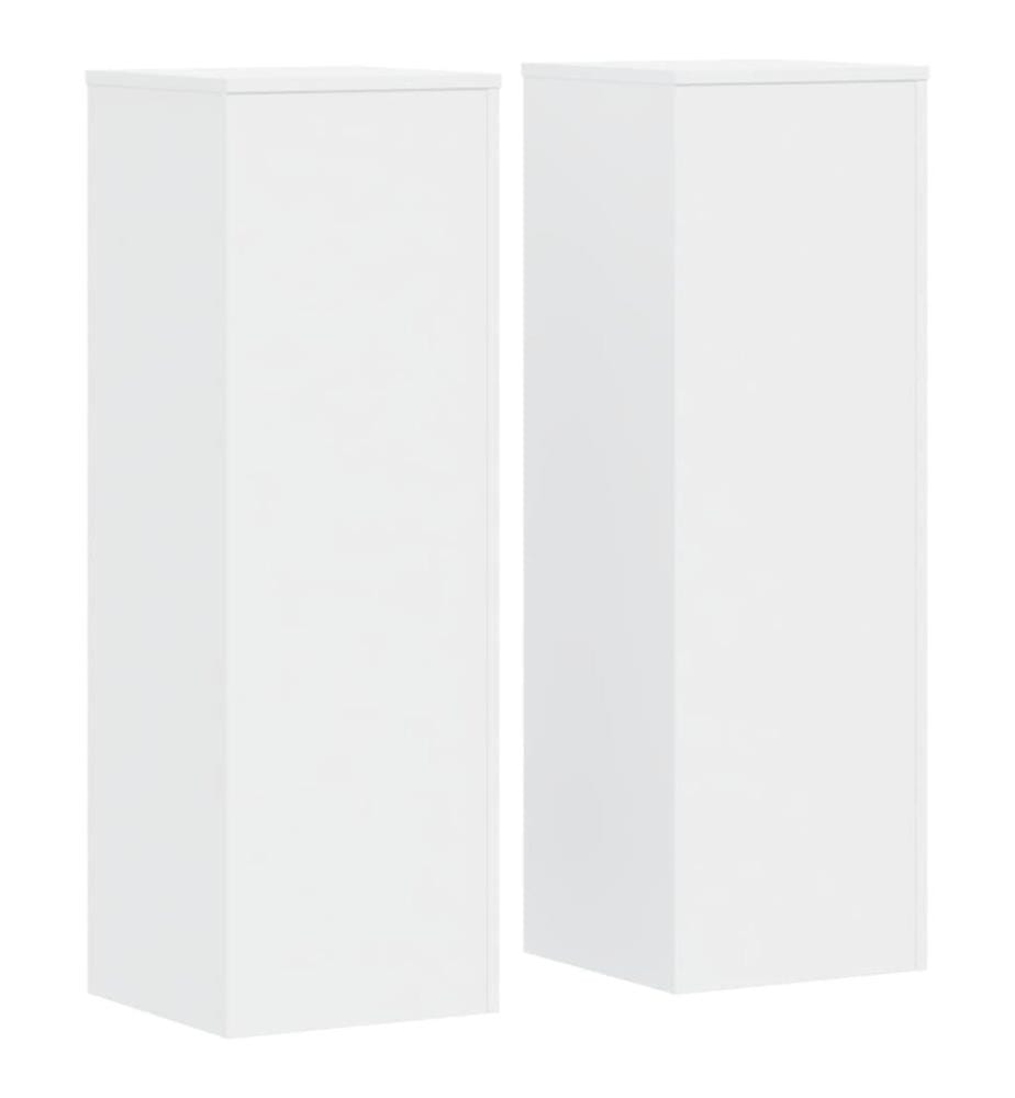 Supports pour plantes 2 pcs blanc 33x33x100cm bois d'ingénierie
