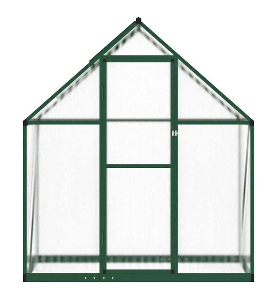 Gewächshaus mit Fundamentrahmen Grün 169x58x195 cm Aluminimum