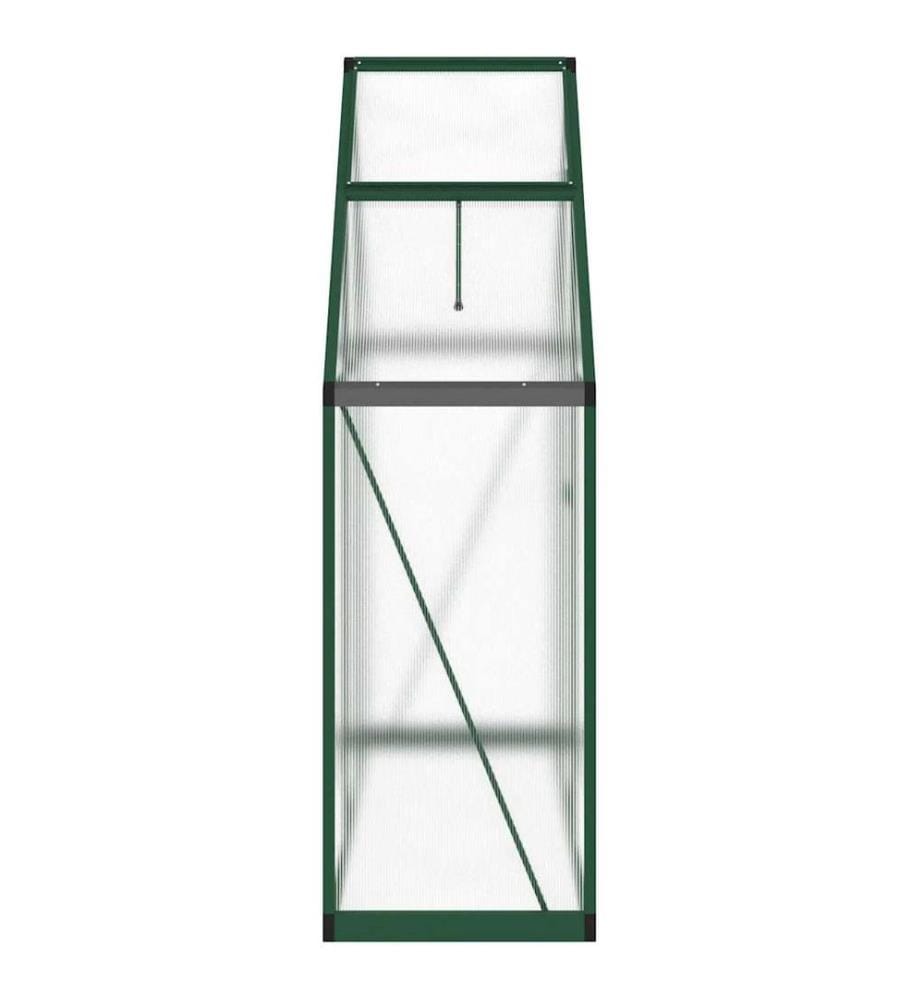 Gewächshaus mit Fundamentrahmen Grün 169x58x195 cm Aluminimum