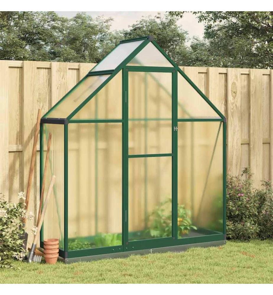 Serre avec cadre de base vert 169x58x202 cm aluminium