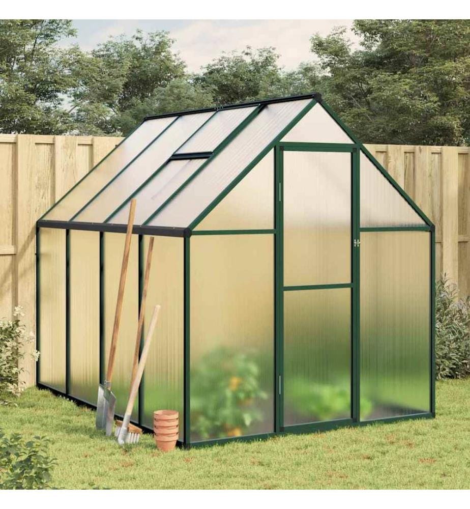 Serre avec cadre de base vert 224x169x195 cm aluminium