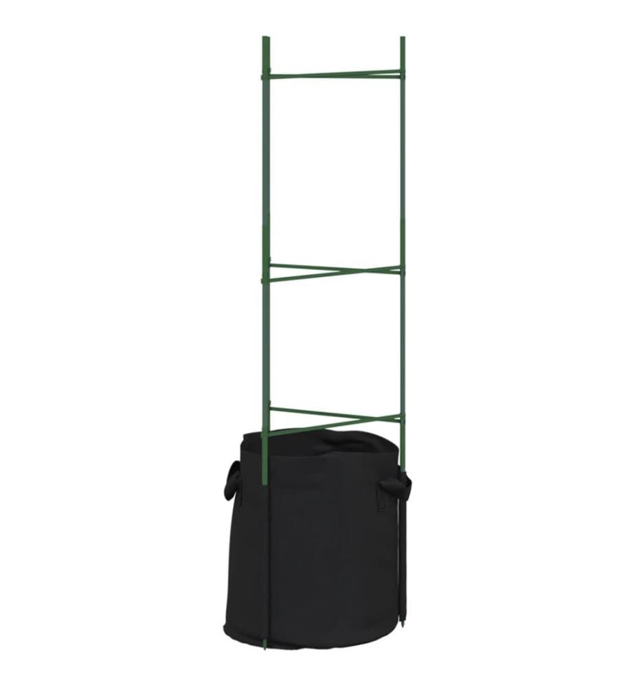 Cage à tomates avec sac à plantes 2 pcs 116 cm acier et PP