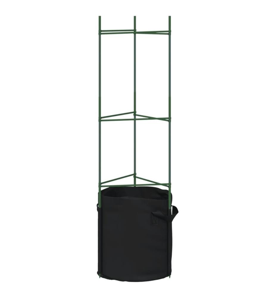 Cage à tomates avec sac à plantes 2 pcs 116 cm acier et PP