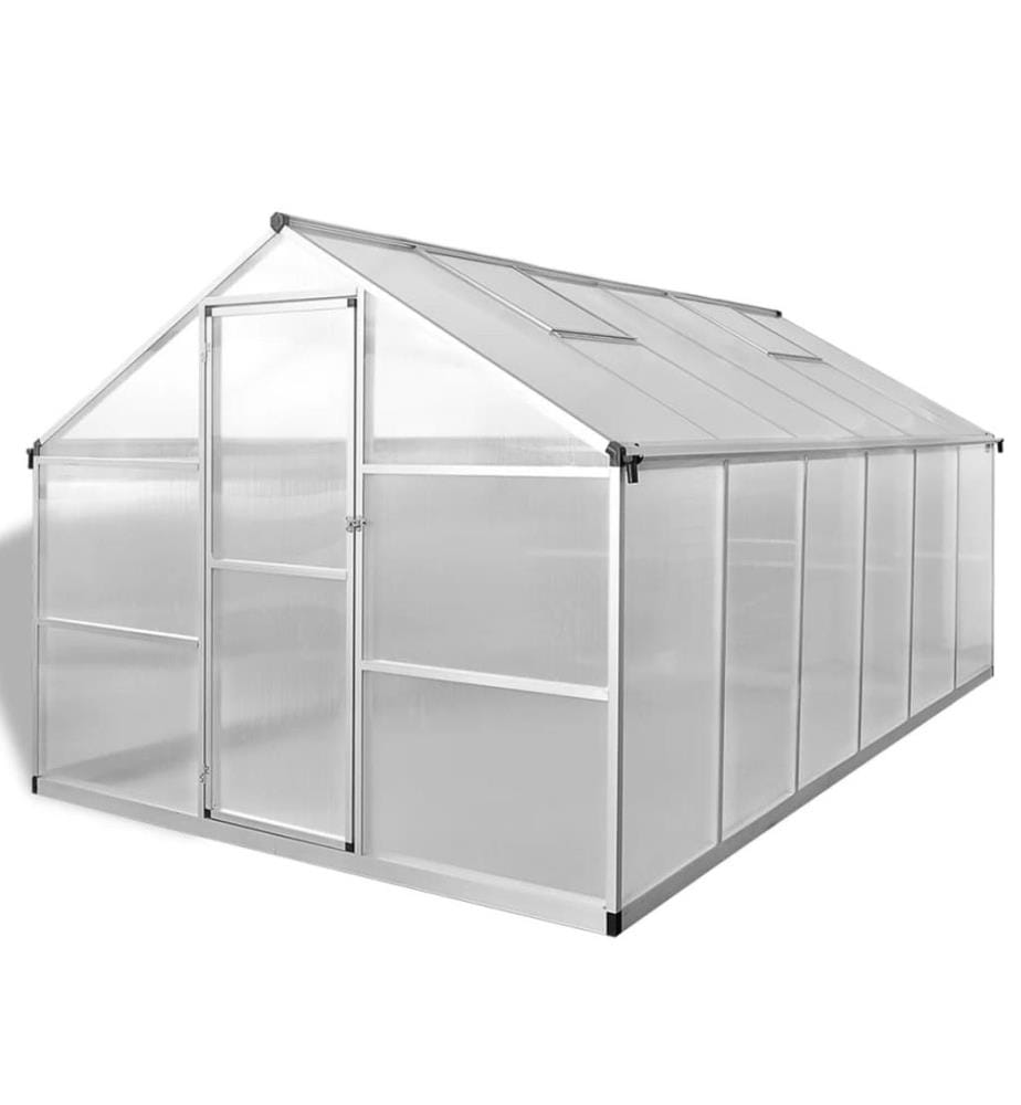 Gewächshaus mit Fundament Verstärkt Aluminium 9,025 m²