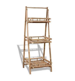 Étagère à plantes pliable 3 niveaux Bambou