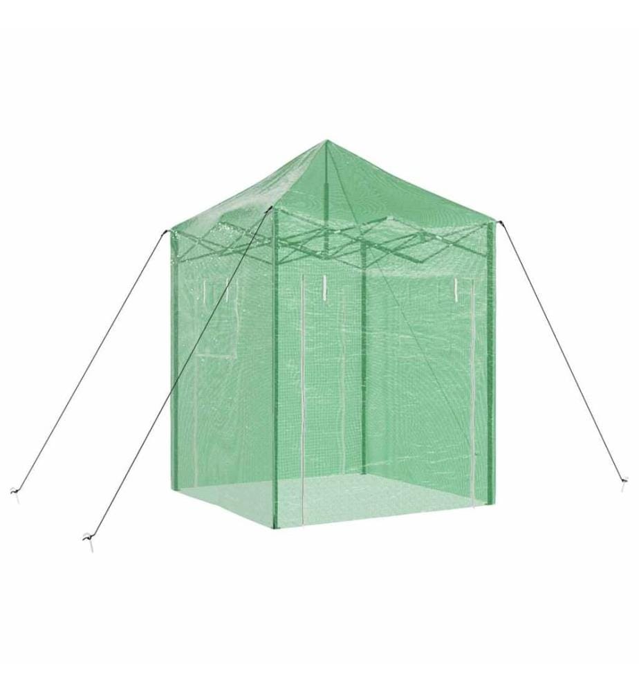 Serre avec cadre pop-up avec toit Vert 200 x 200 x 300 cm Fer
