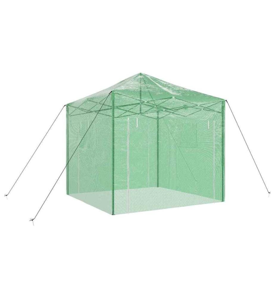 Serre avec cadre pop-up avec toit Vert 290 x 290 x 315 cm Fer