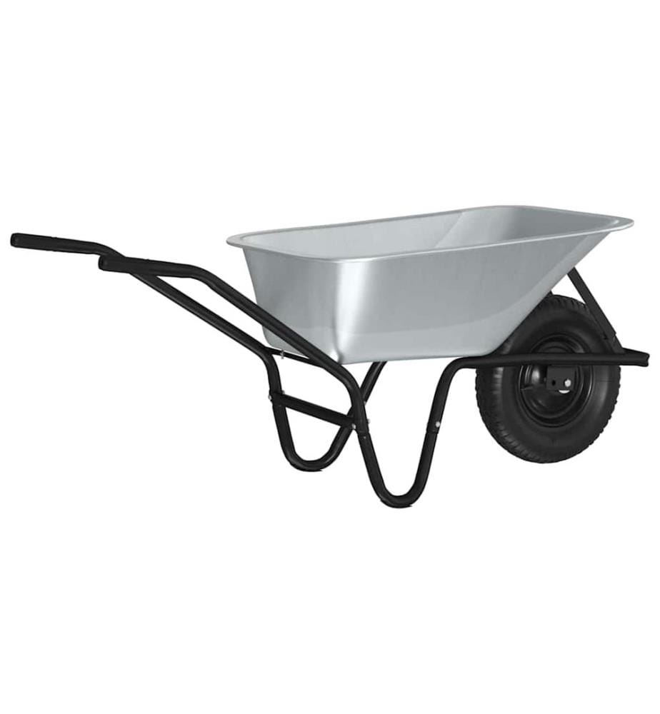 Schubkarre Silber und Schwarz 141 x 60 x 57 cm Stahl
