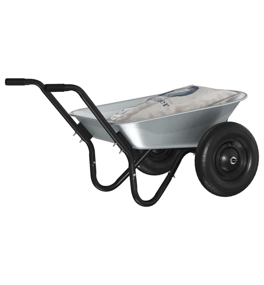 Schubkarre Silber und Schwarz 124 x 73 x 65 cm Stahl