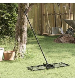 Ersatzkopf für Gartenrechen Schwarz Pulverbeschichteter Stahl