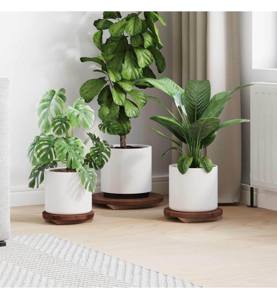 Tabouret à Plantes 3 pcs Marron Bois d'Acajou