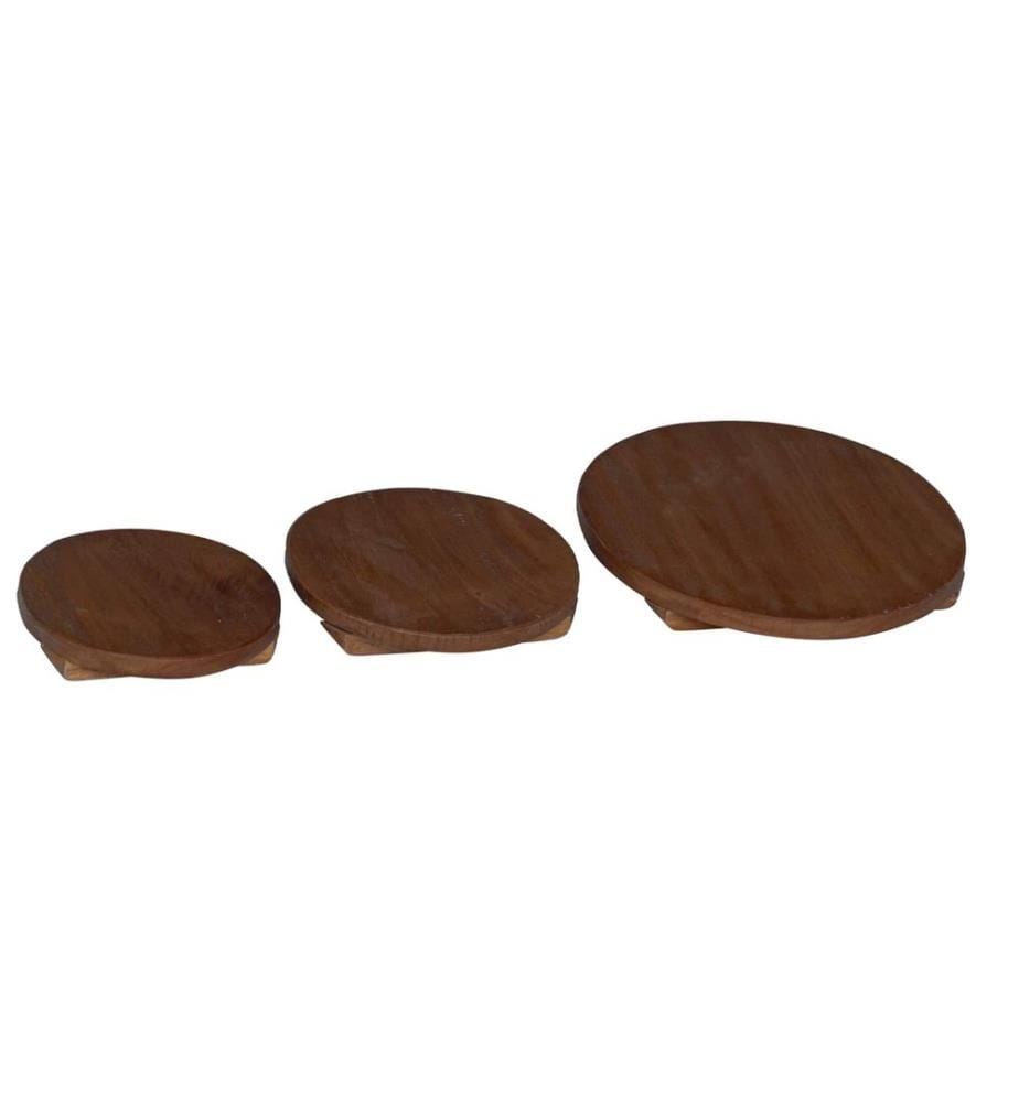 Tabouret à Plantes 3 pcs Marron Bois d'Acajou