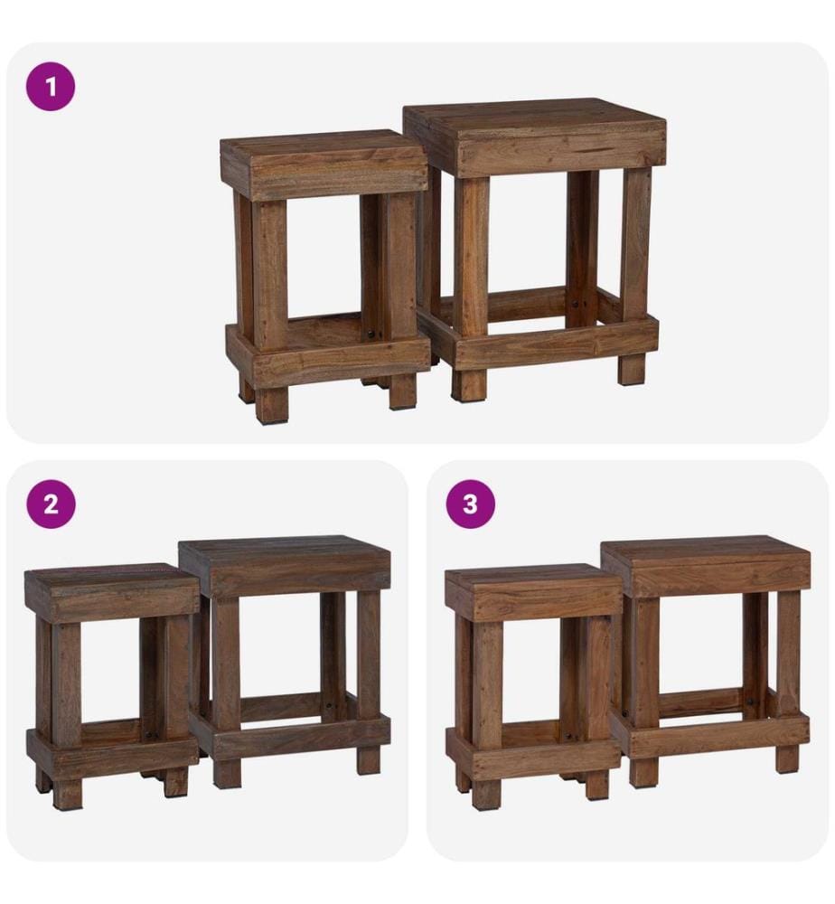 Support de Plante 2 pcs Marron 70 x 11 x 27 cm Bois d'Acajou