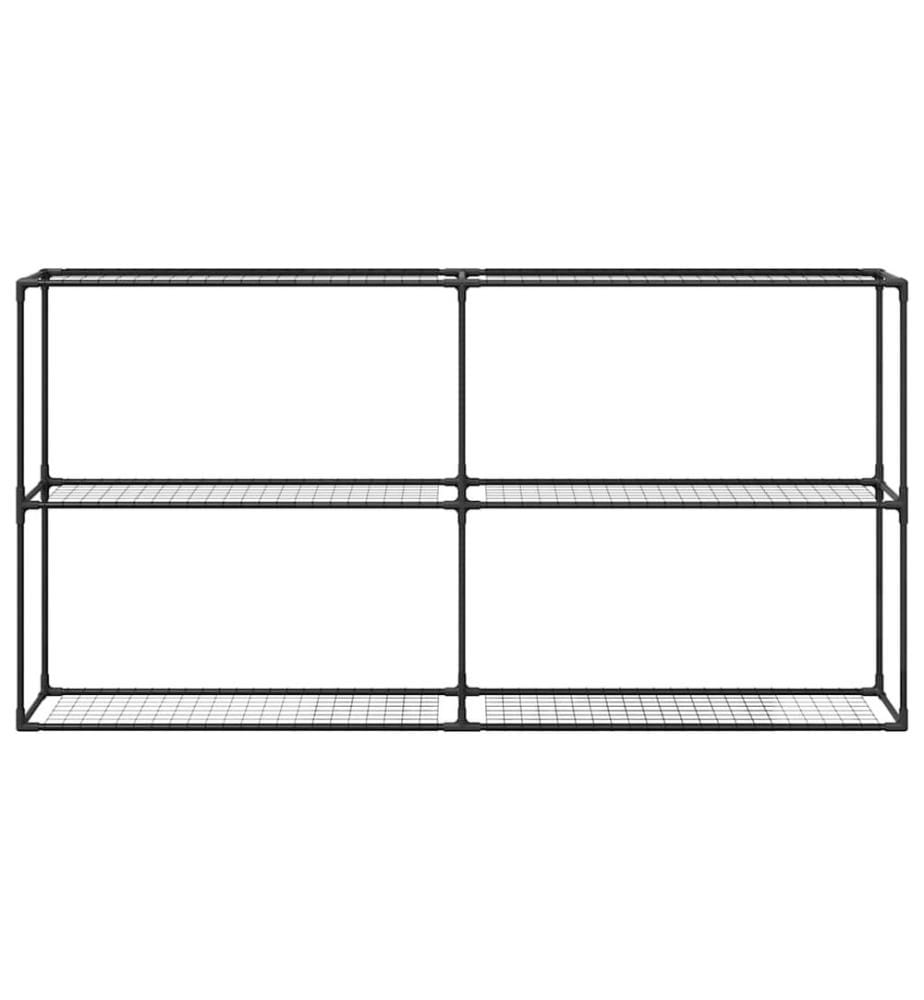 Support de plantes à 3 niveaux Noir 200 x 32 x 104 cm Acier