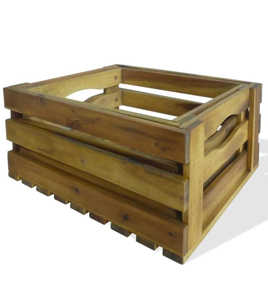 Caisse à pommes 2 pcs Bois d'acacia massif
