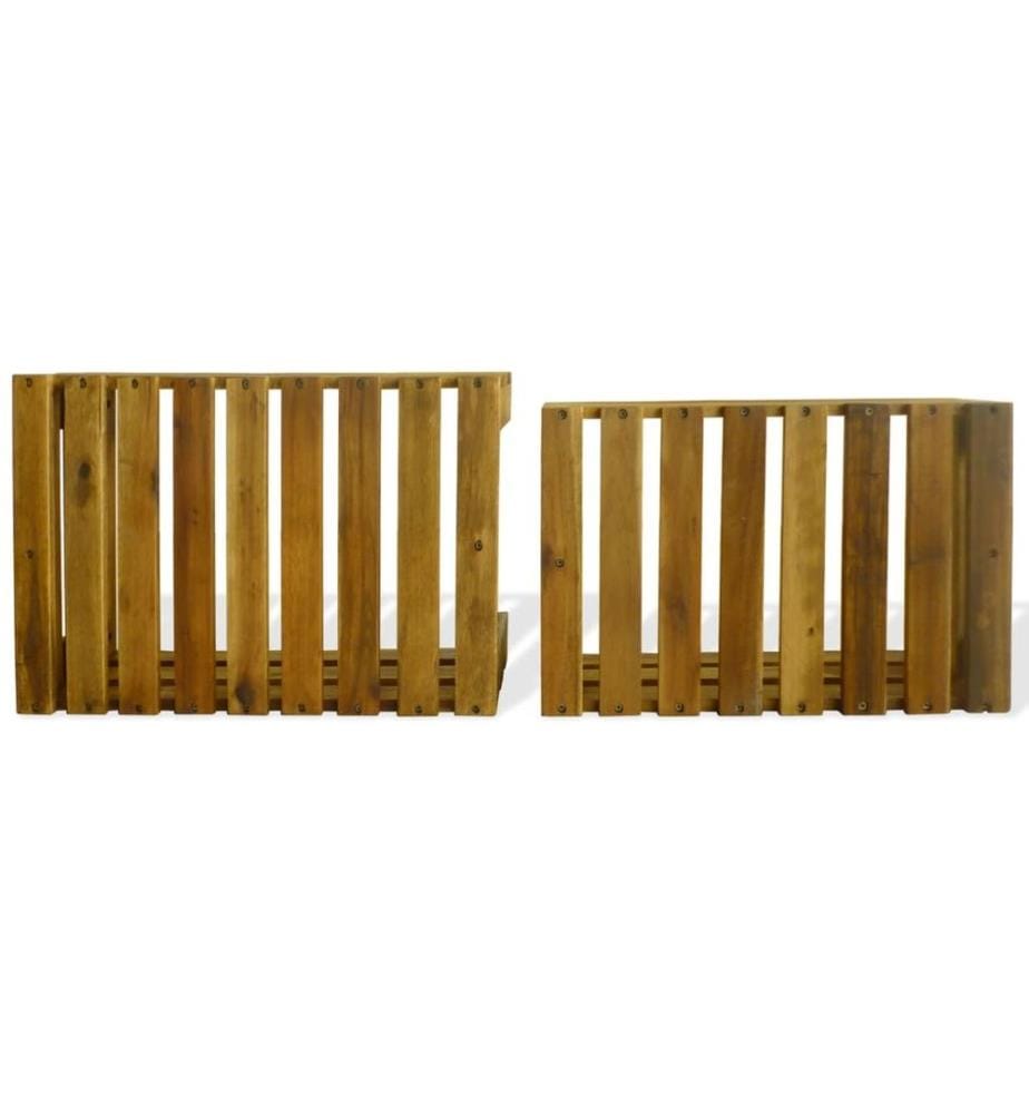 Caisse à pommes 2 pcs Bois d'acacia massif