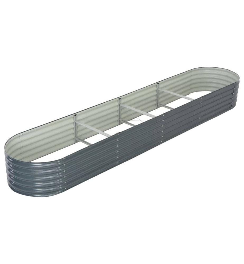 Garten-Hochbeet 400 x 80 x 44 cm Verzinkter Stahl Grau