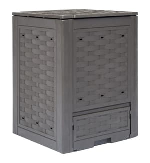 Gartenkomposter Braun 60x60x83 cm 300 L Kunststoff Rattan