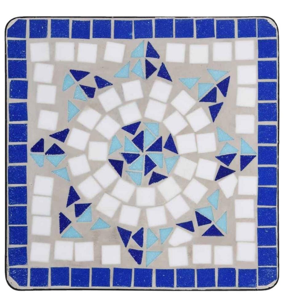 Beistelltisch Mosaik Keramik Blau und Weiss