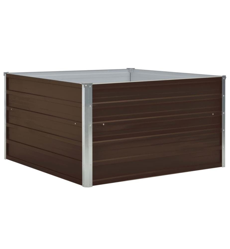 Hochbeet 100 x 100 x 45 cm Verzinkter Stahl Braun