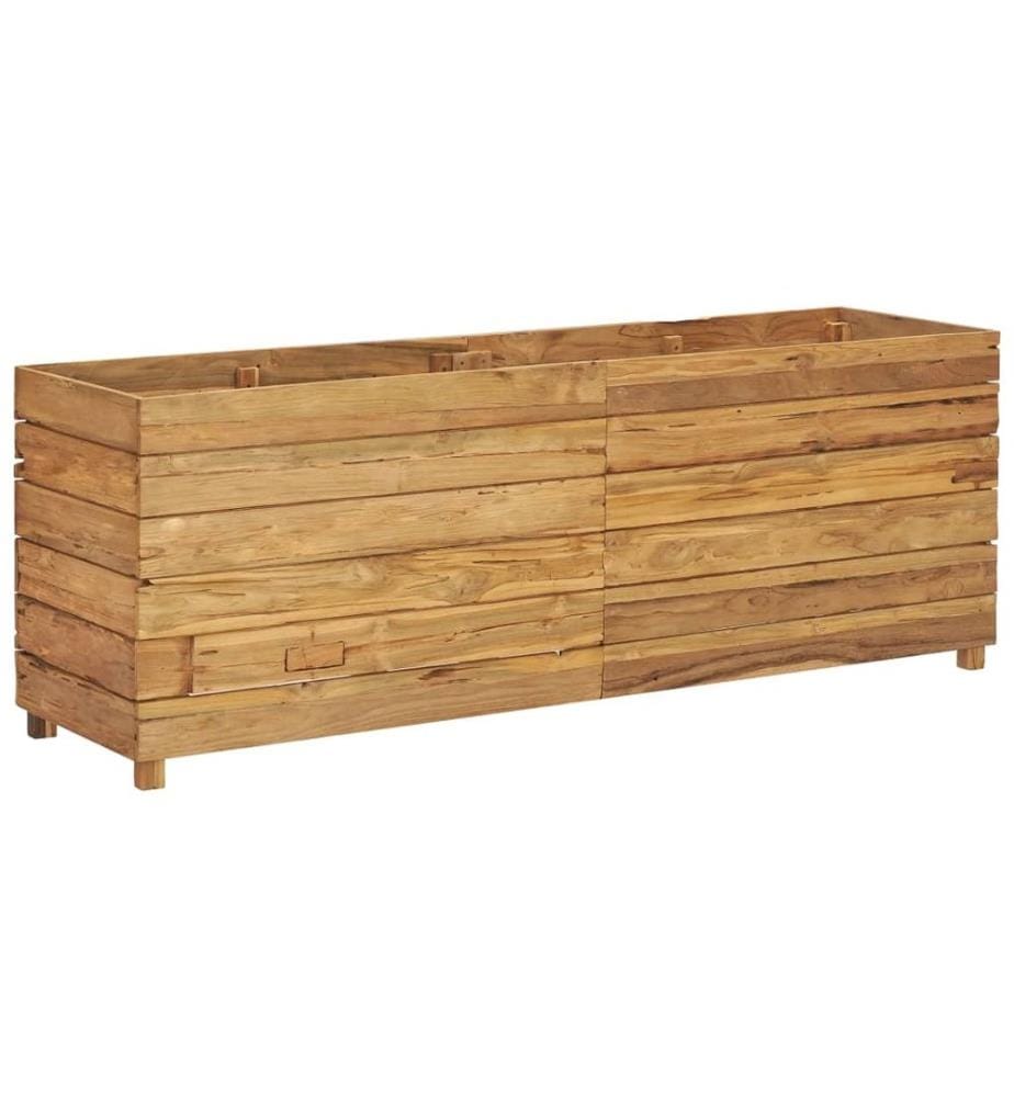 Hochbeet 150x40x55 cm Teak Altholz und Stahl