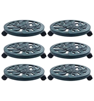 Chariots pour plantes 6 pcs Vert 38 cm Plastique