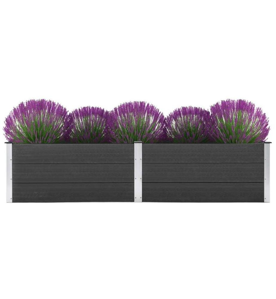 Garten-Hochbeet 250 x 100 x 54 cm WPC Grau
