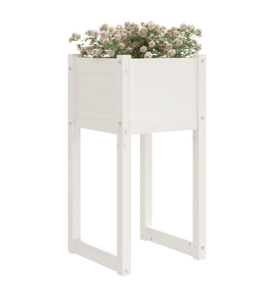 Jardinières 2 pcs Blanc 40x40x81 cm Bois massif de pin