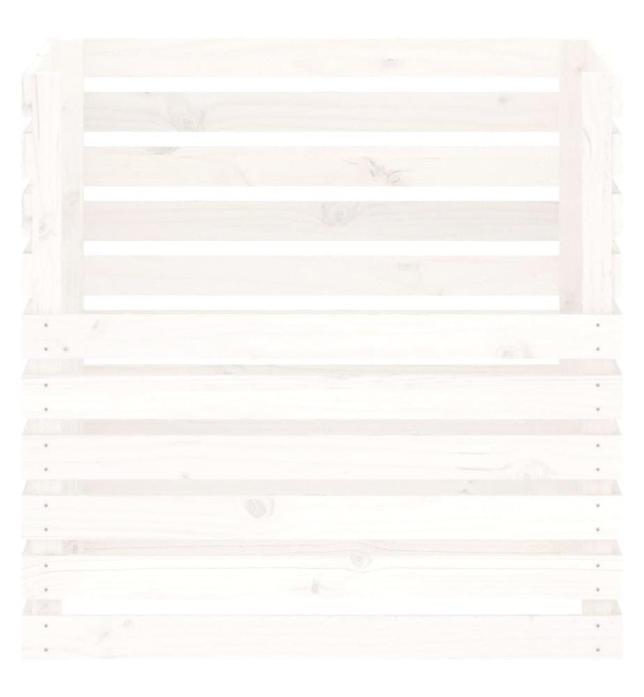 Komposter Weiss 80x80x78 cm Massivholz Kiefer