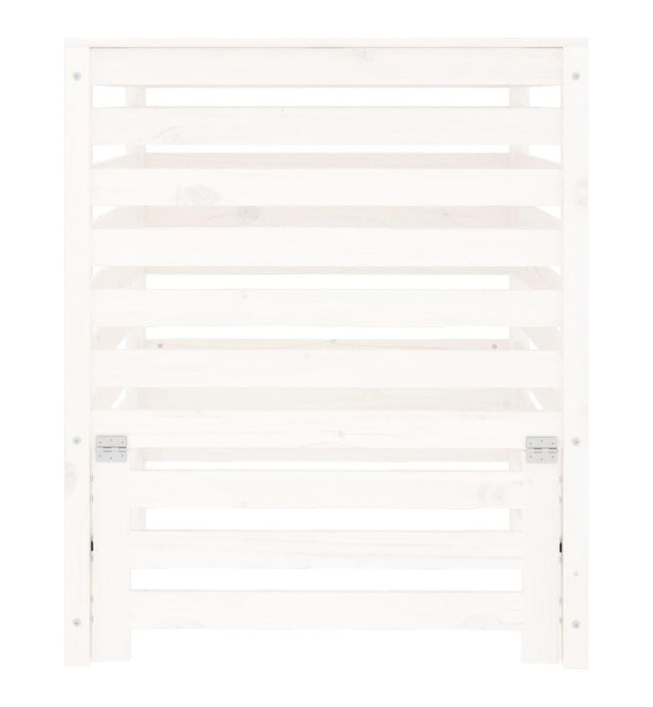 Composteur Blanc 82,5x82,5x99,5 cm Bois massif de pin