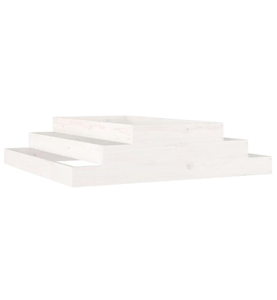 Jardinière Blanc 110x110x27 cm Bois massif de pin