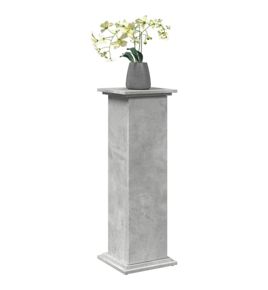 Piédestal avec rangement gris béton 31x30x90 cm bois ingénierie