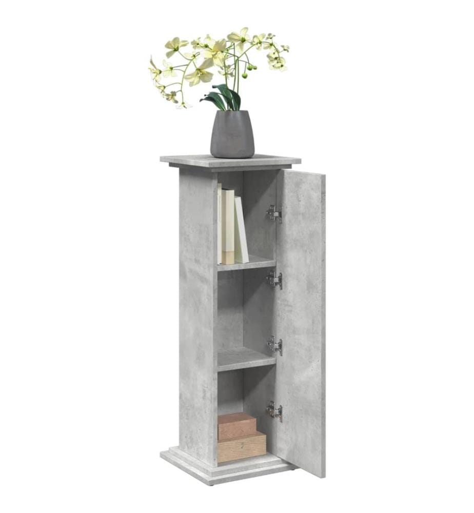 Piédestal avec rangement gris béton 31x30x90 cm bois ingénierie