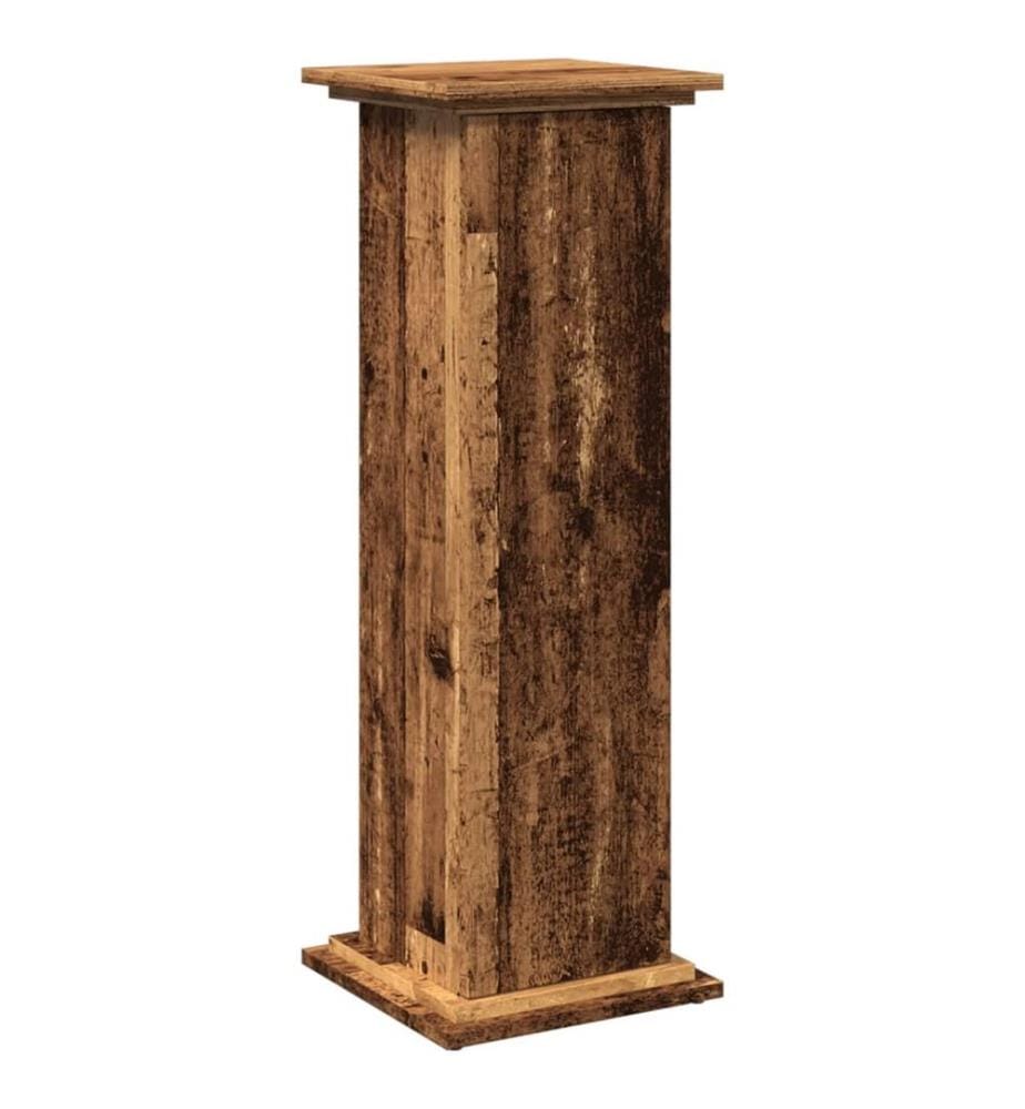 Piédestal avec rangement vieux bois bois d'ingénierie